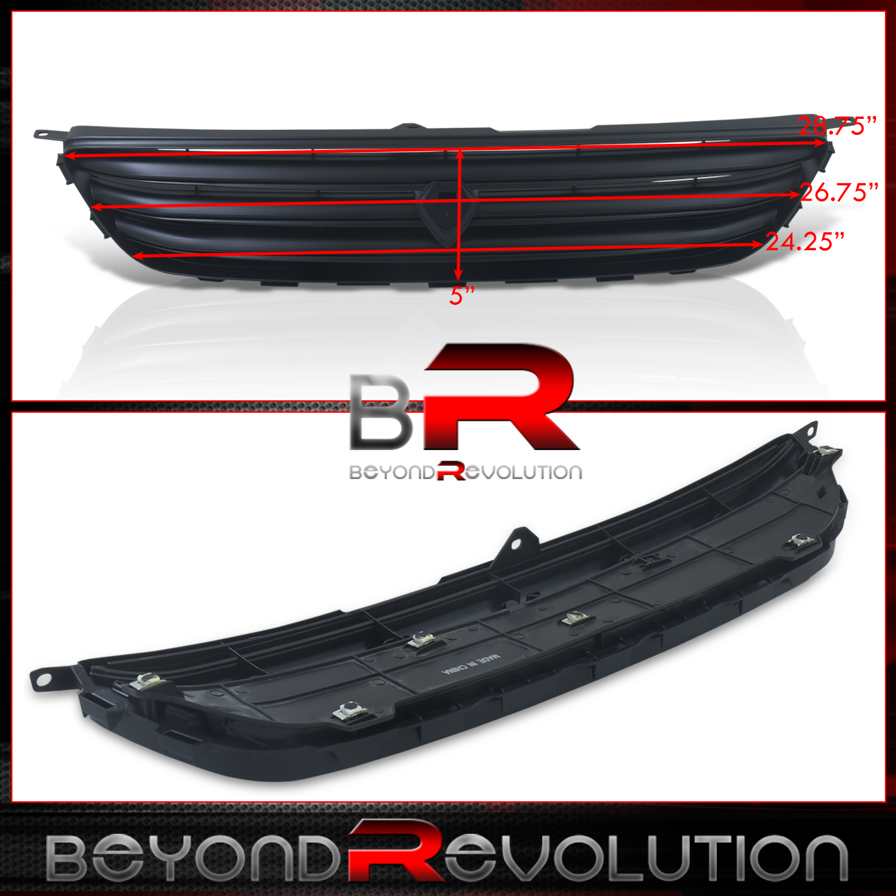 Black Front Bumper Grille With Emblem – 2001-2005 Lexus IS300 Altezza, Horizontal Billet