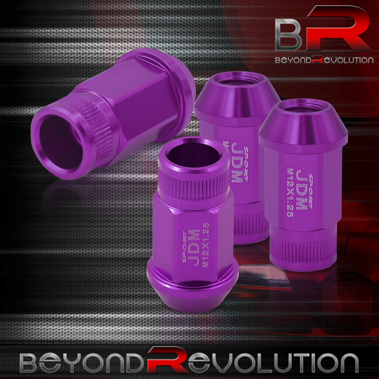 JDM 4PCS Purple Wheel Rim Lug Nut M12X1.25MM Pitch Thread Open